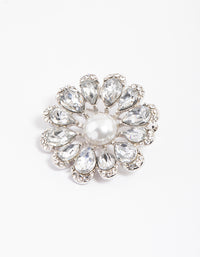 Silver Pearl & Pear Flower Brooch - link has visual effect only