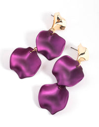Purple Warp Double Petal Drop Earrings - link has visual effect only