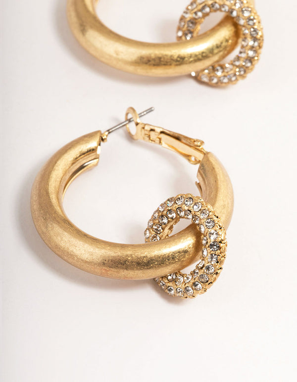 Gold Bling Ring Hoop Earrings