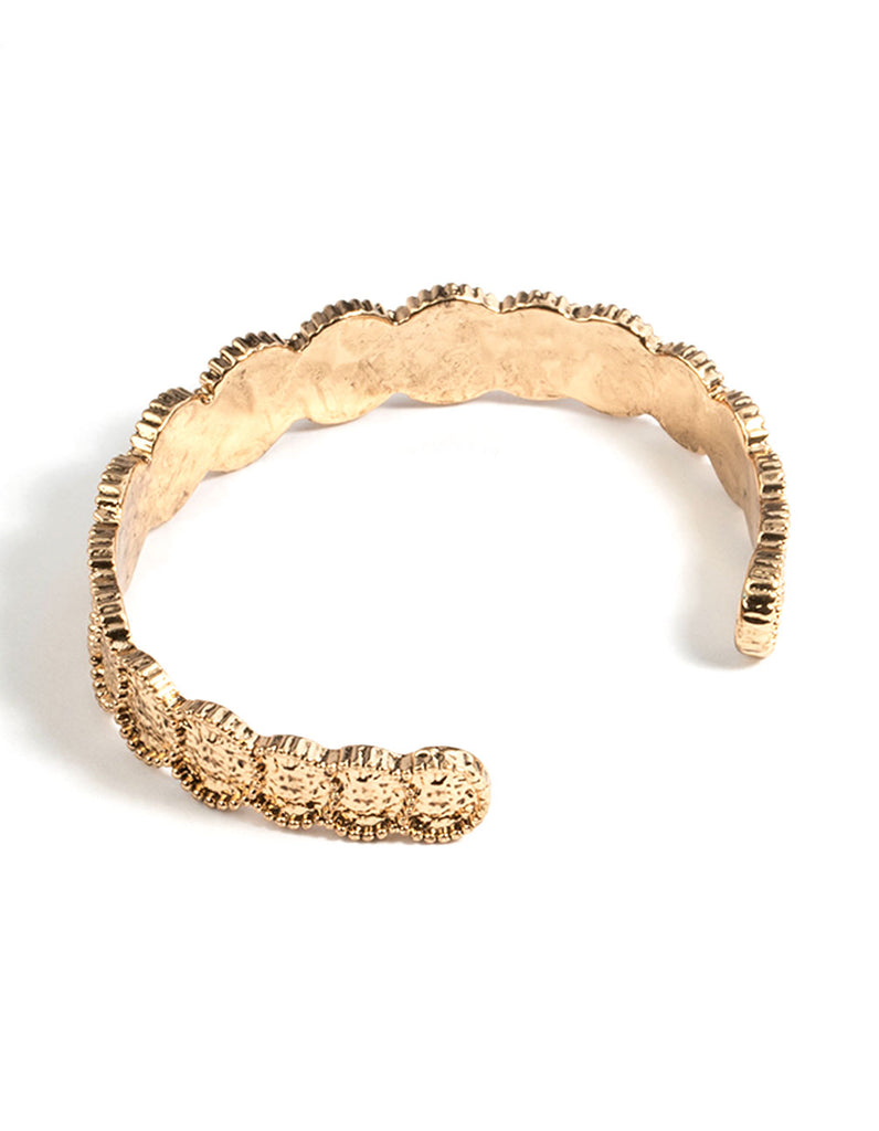 Gold Rounded Turqouise Bangle - Lovisa