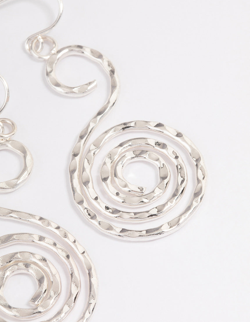 Silver Swirl Drop Earrings
