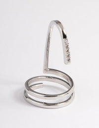 Silver Diamante Strip Fingertip Ring - link has visual effect only