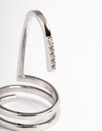 Silver Diamante Strip Fingertip Ring - link has visual effect only