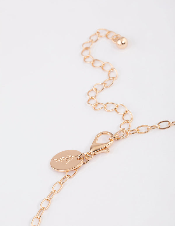 Gold Textured Butterfly Necklace