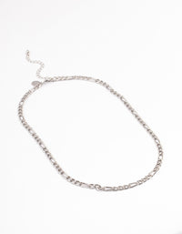 Silver Figaro Chain Necklace - link has visual effect only