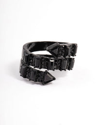 Coated Black Emerald Cut Wrap Ring - link has visual effect only