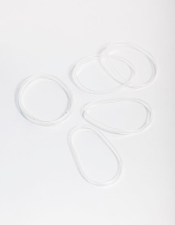 Clear Plastic Mini Hair Elastics 60pk