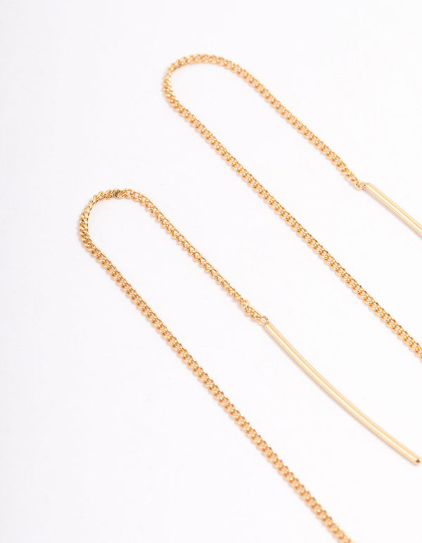 Gold Plated Thread Through Pearl Earrings