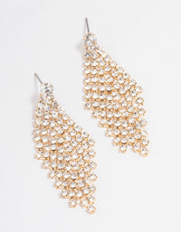 Gold Tier Diamante Drop Earrings - link has visual effect only