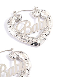 Silver Baby Statement Hoop Earrings - link has visual effect only