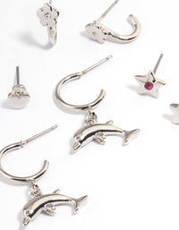 Silver Dolphin Stacker Earrings - link has visual effect only
