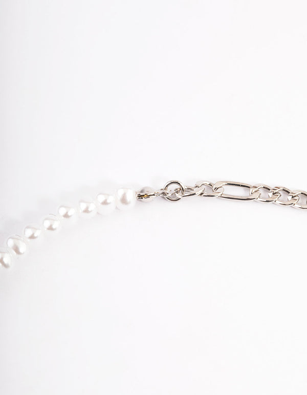 Purple Mushroom Pearl Chain Necklace