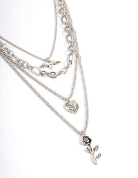 Silver Layered Necklace - link has visual effect only