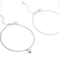 Silver Puffy Heart Multi Anklet - link has visual effect only