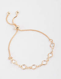 Gold Circle Glass Stone Toggle Bracelet - link has visual effect only