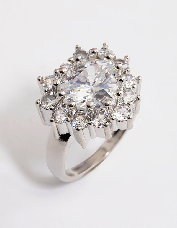 Silver Grand Heart Ring