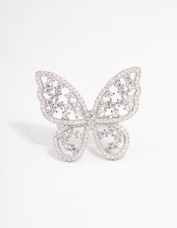 Silver Statement Butterfly Cocktail Ring