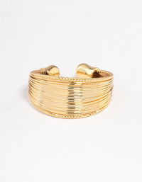 Gold Plated Textured Row Ring - link has visual effect only