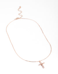 Rose Gold Classic Diamante Cross Necklace - link has visual effect only