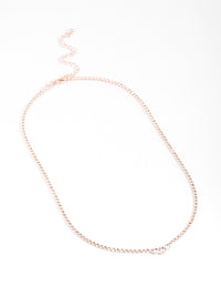 Rose Gold Cupchain Diamante Necklace - link has visual effect only