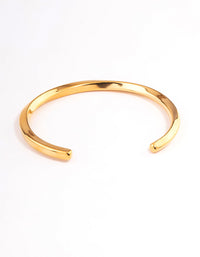 Waterproof Gold Plated Stainless Steel Subtle Twist Wrist Cuff - link has visual effect only