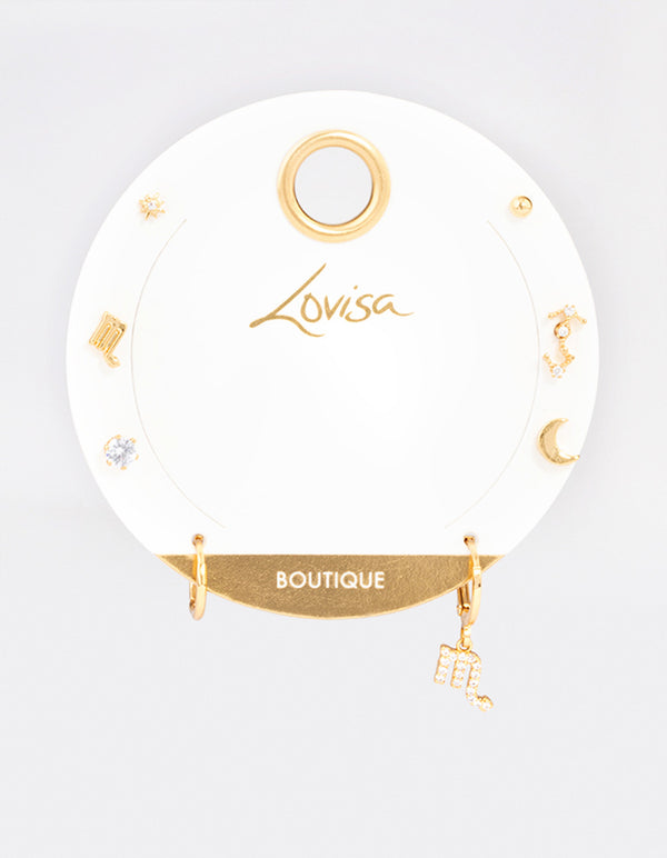 Gold Plated Scorpio Star Sign Ear Stackers