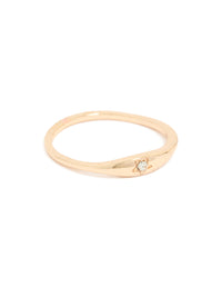 Gold Solitaire Tapered Ring - link has visual effect only