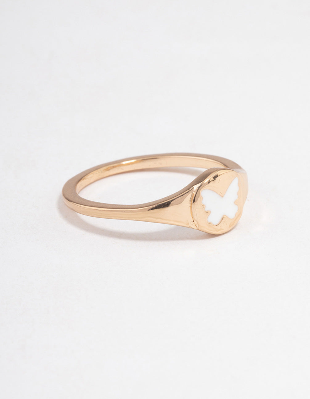 Gold Butterfly Signet Ring