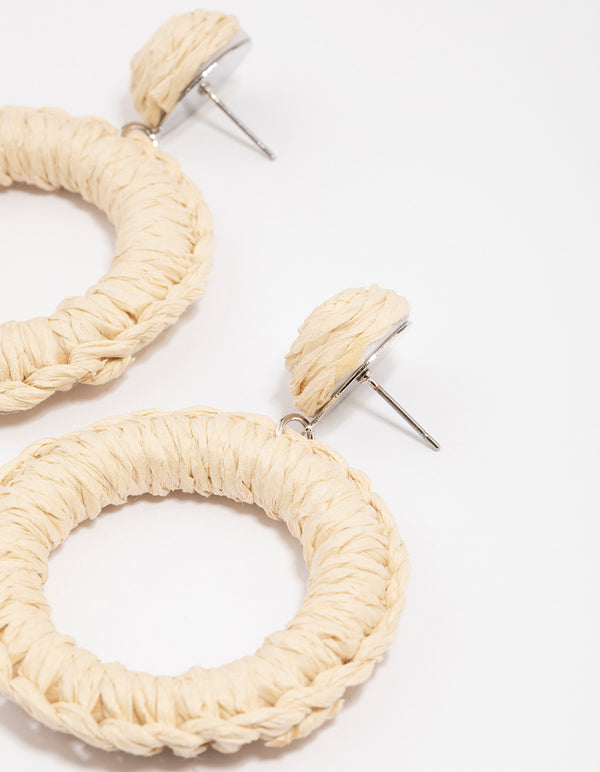 Gold Wrapped Circle Drop Earrings