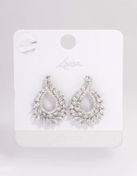 Silver Plated Cubic Zirconia Stone Swirl Earrings - link has visual effect only