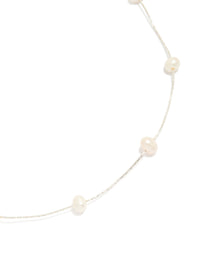 Silver Plated Freshwater Pearl Dotted Fine Necklace - link has visual effect only