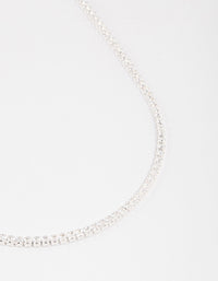 Silver Plated Fine Cubic Zirconia Cupchain Tennis Necklace - link has visual effect only