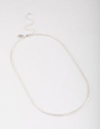 Silver Plated Fine Cubic Zirconia Cupchain Tennis Necklace - link has visual effect only