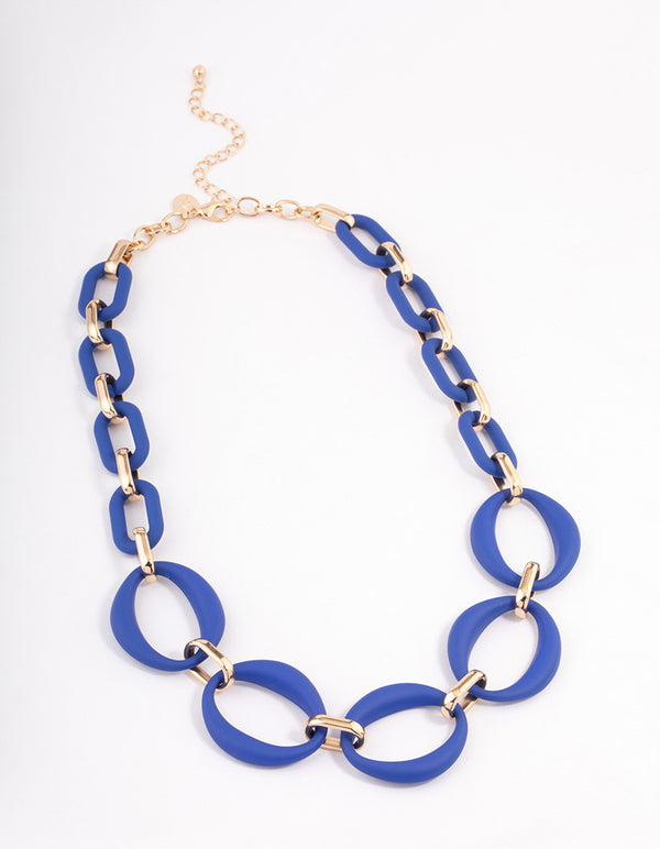 Gold Mixed Oval Link Necklace