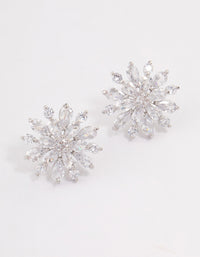 Silver Flower Stud Earrings - link has visual effect only