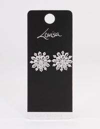 Silver Flower Stud Earrings - link has visual effect only