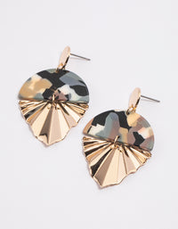 Gold Craft Triangular Fan Drop Earrings - link has visual effect only