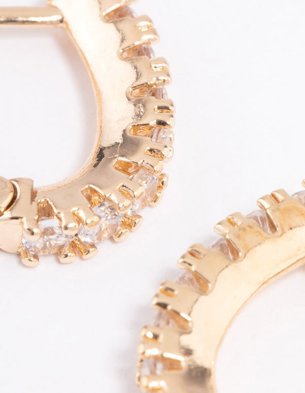 Gold Mini Classic Diamante Huggie Earring