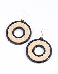 Black Open Round Weave Drop Earrings - link has visual effect only