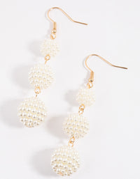Gold Pearl Fireball Drop Earrings - link has visual effect only