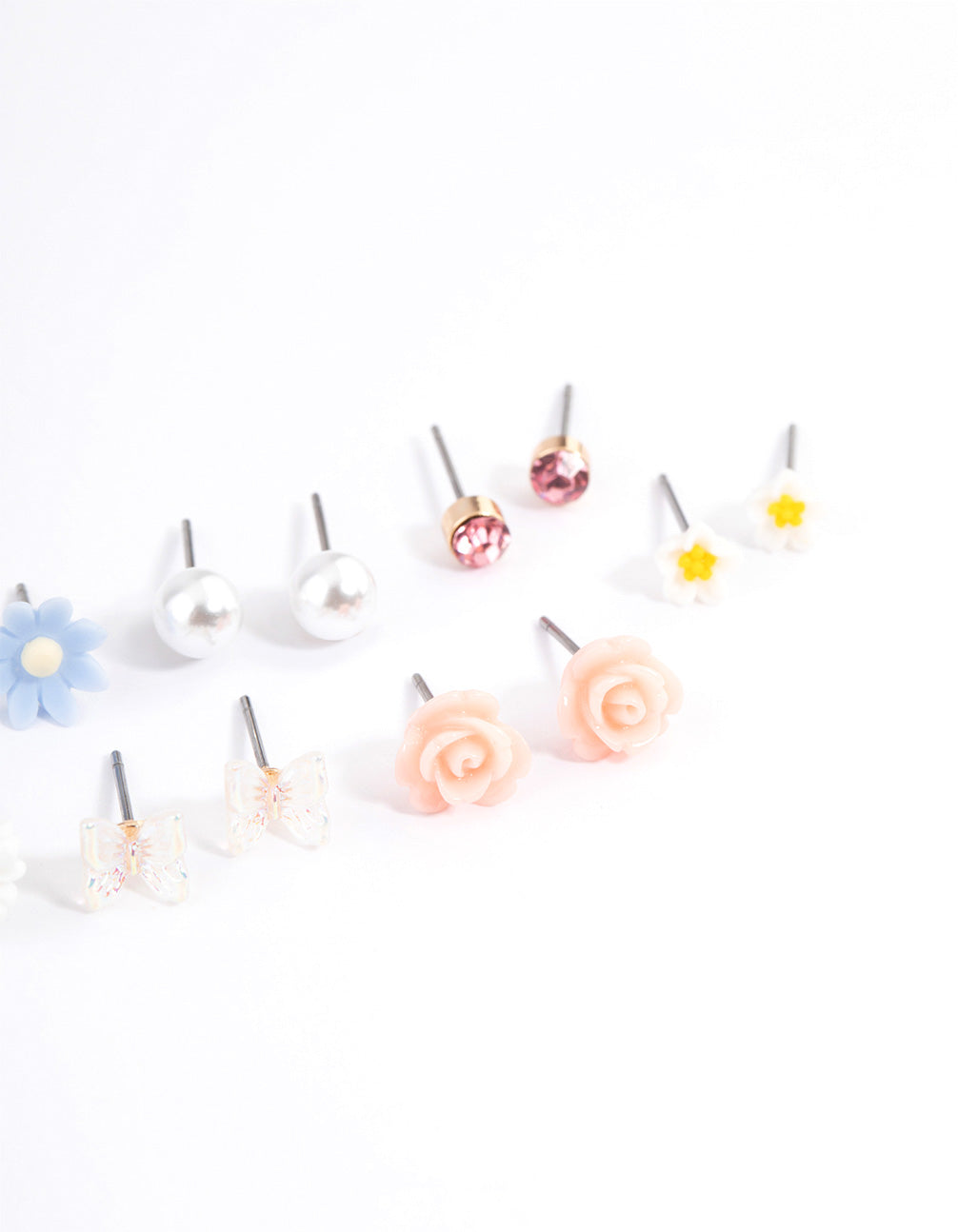 Pastel Mixed Flower Earrings 8-Pack
