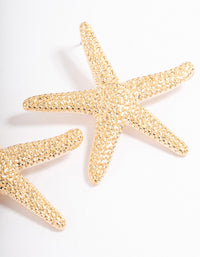 Gold Statement Star Earrings - link has visual effect only