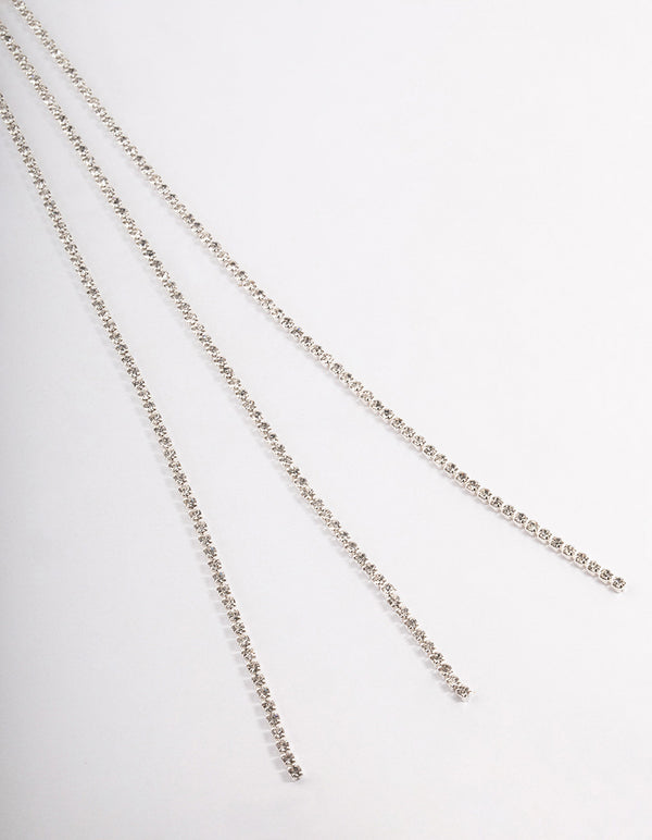 Silver Triple Row Cupchain Scarf Necklace