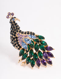 Gold Sparkly Peacock Ring - link has visual effect only