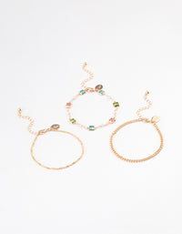 Gold Square Crystal Anklet Pack - link has visual effect only