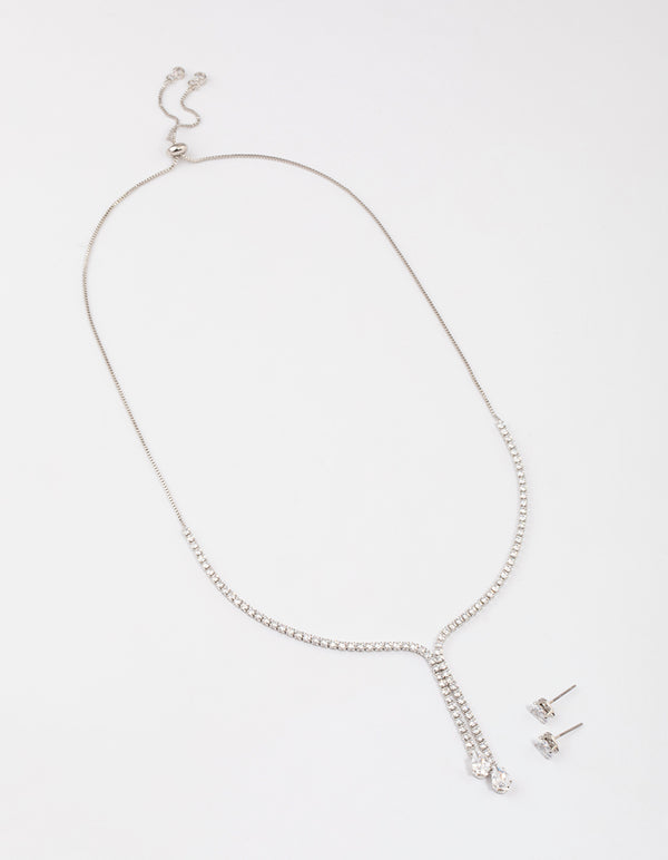 Silver Cup Chain Y-Neck Jewellery Set