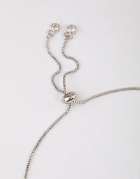 Silver Cup Chain Y-Neck Jewellery Set - link has visual effect only