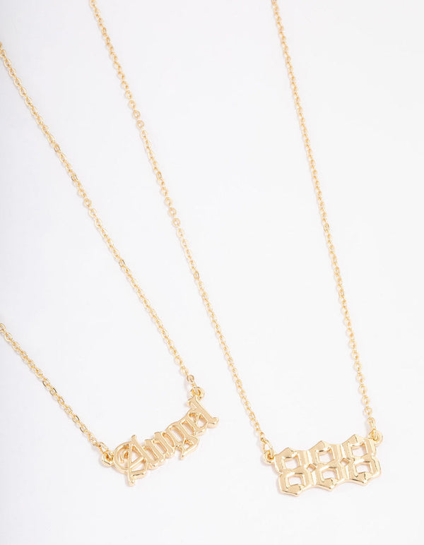 Gold Plated Angel Number '888' Layered Necklace