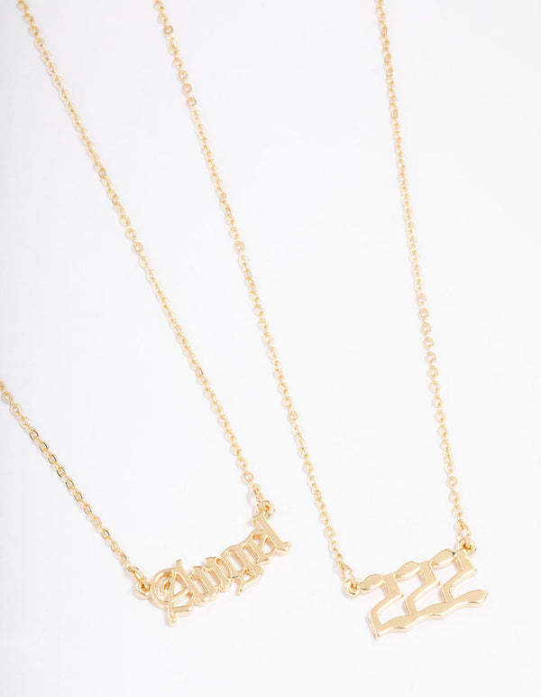 Gold Plated Angel Number '222' Layered Necklace