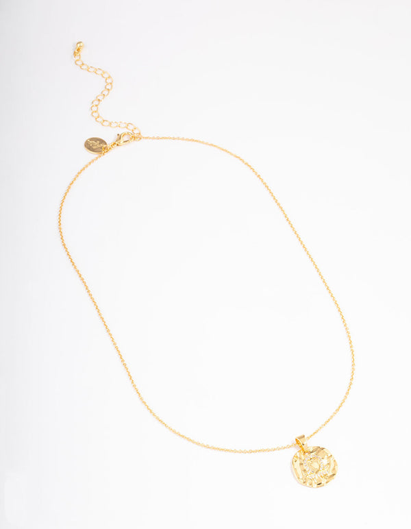 Gold Plated Libra Coin Pendant Necklace